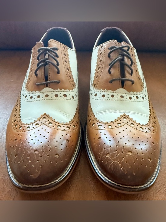 London Brogues Gatsby Tan White Wingtip Oxford Shoes Mens 8 EU 42 main image 8